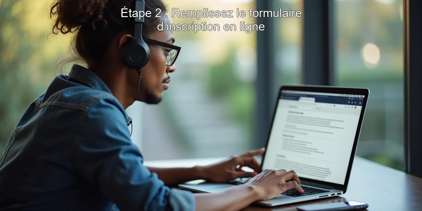 Étape 2 : Remplissez le formulaire d’inscription en ligne