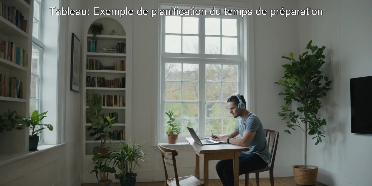 Tableau: Exemple de planification du temps de préparation