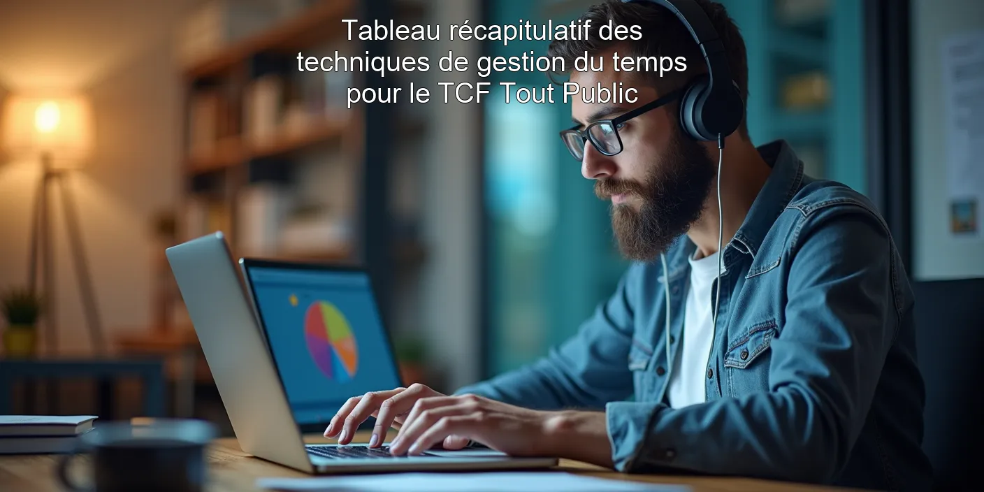 Tableau récapitulatif des techniques de gestion du temps pour le TCF Tout Public