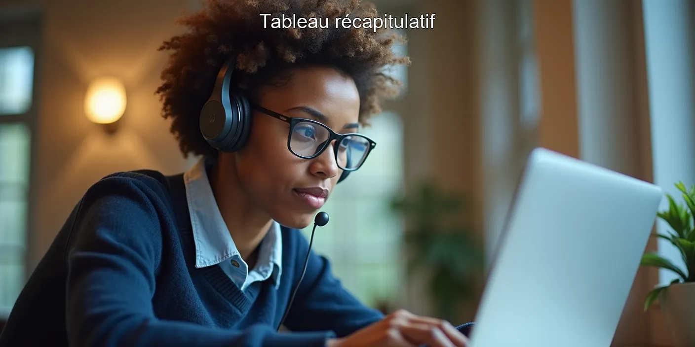 Tableau récapitulatif