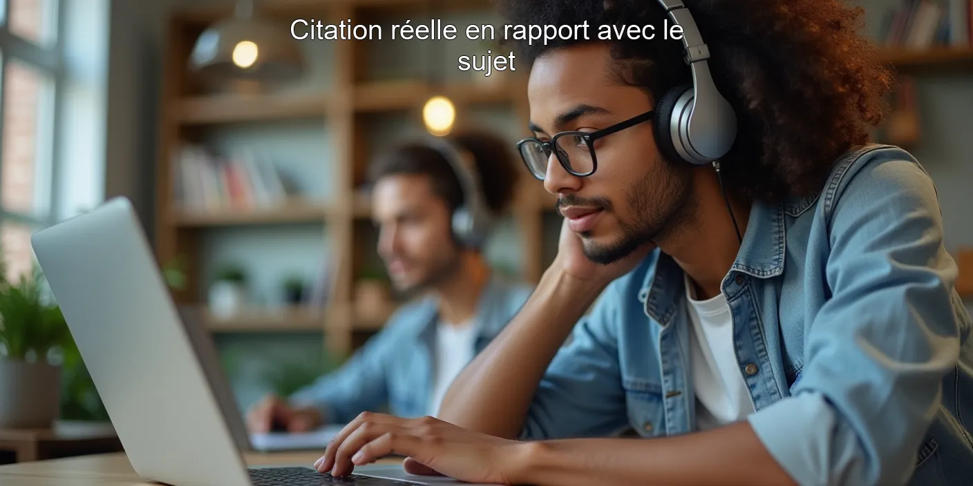 Citation réelle en rapport avec le sujet